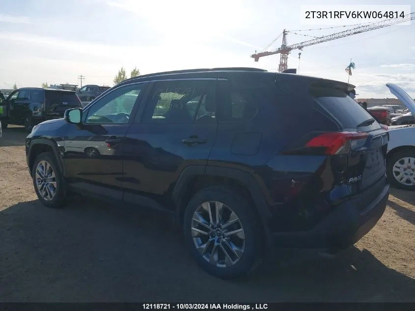 2019 Toyota Rav4 Xle VIN: 2T3R1RFV6KW064814 Lot: 12118721