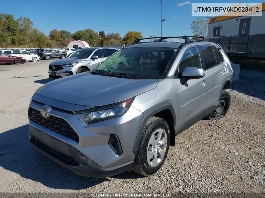 2019 Toyota Rav4 Le VIN: JTMG1RFV6KD023412 Lot: 12123496