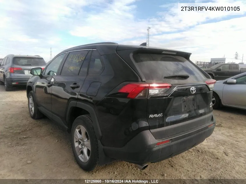 2019 Toyota Rav4 Xle/Xle Premium VIN: 2T3R1RFV4KW010105 Lot: 12125860