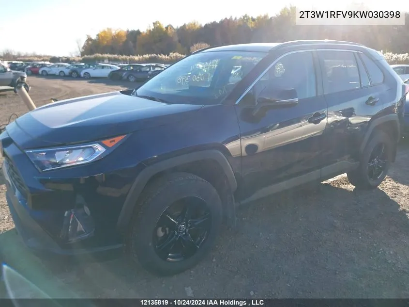 2019 Toyota Rav4 Xle/Xle Premium VIN: 2T3W1RFV9KW030398 Lot: 12135819