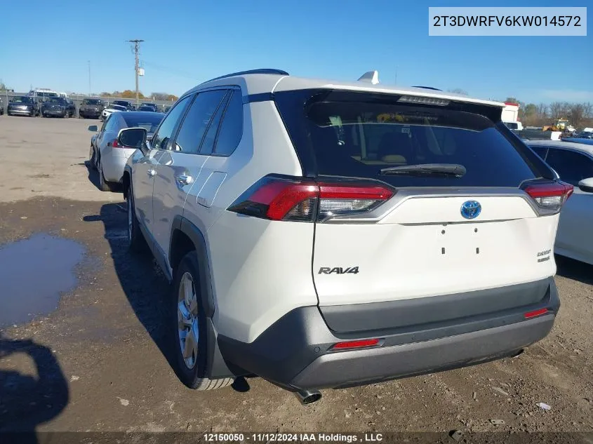 2019 Toyota Rav4 VIN: 2T3DWRFV6KW014572 Lot: 12150050