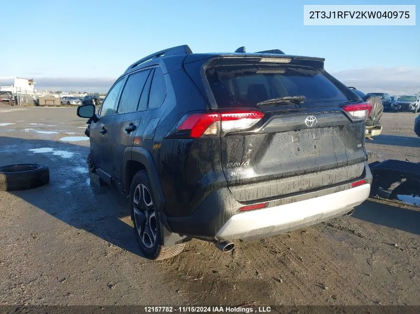 2019 Toyota Rav4 Trail VIN: 2T3J1RFV2KW040975 Lot: 12157782