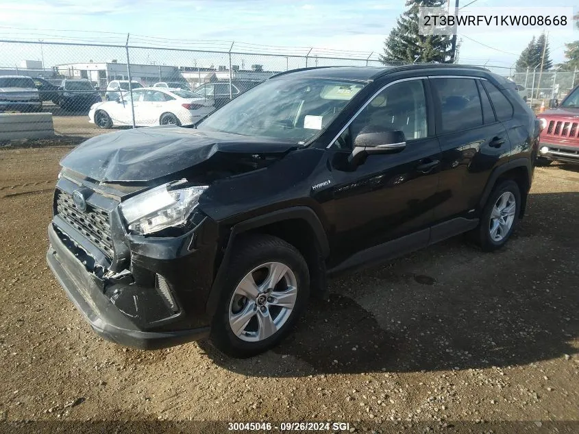 2T3BWRFV1KW008668 2019 Toyota Rav4 Le