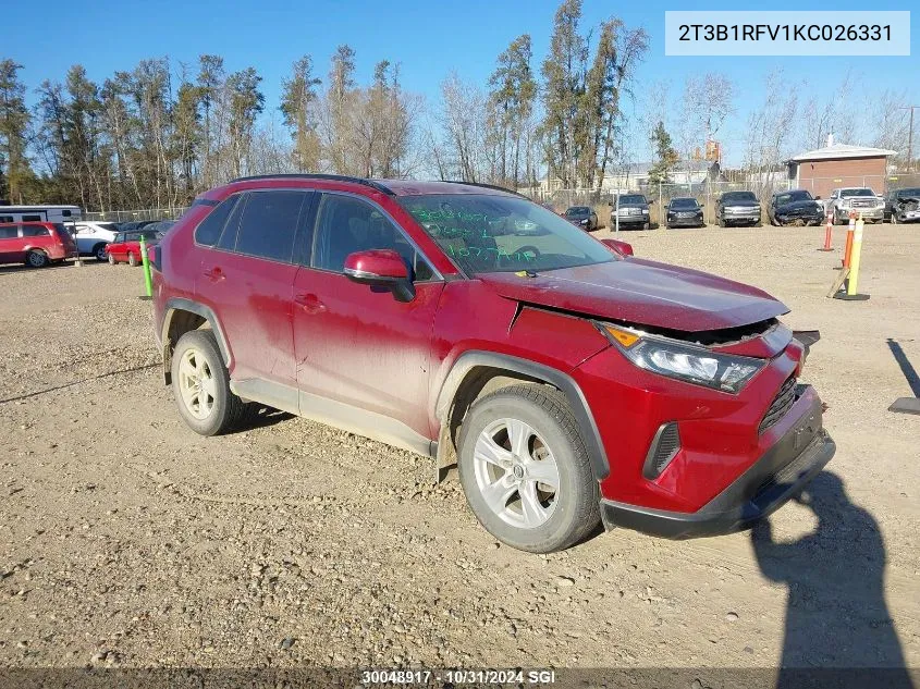 2019 Toyota Rav4 Le VIN: 2T3B1RFV1KC026331 Lot: 30048917