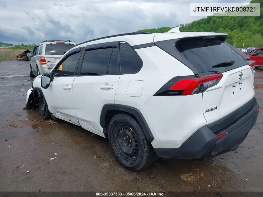 2019 Toyota Rav4 Le VIN: JTMF1RFV5KD008721 Lot: 39337303