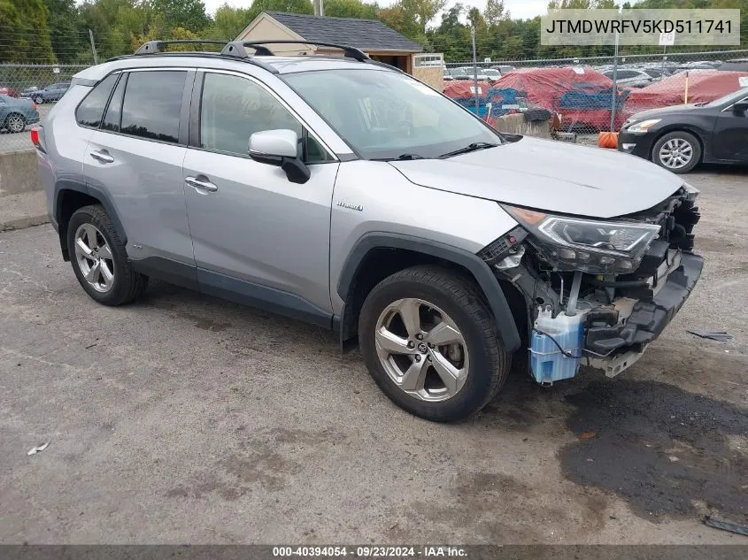 2019 Toyota Rav4 Hybrid Limited VIN: JTMDWRFV5KD511741 Lot: 40394054