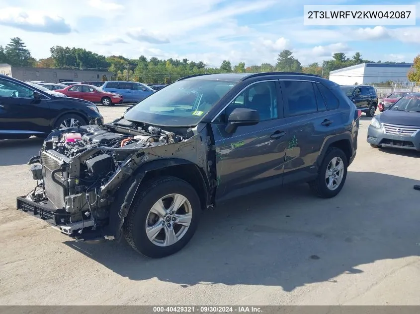 2019 Toyota Rav4 Hybrid Le VIN: 2T3LWRFV2KW042087 Lot: 40429321