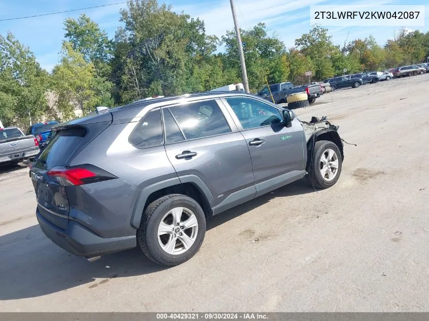 2019 Toyota Rav4 Hybrid Le VIN: 2T3LWRFV2KW042087 Lot: 40429321