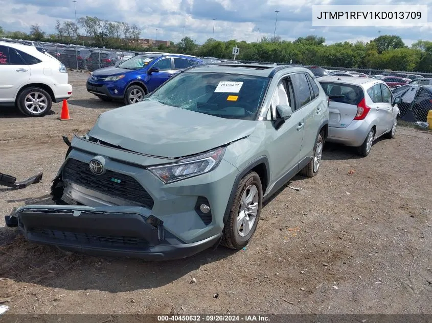 2019 Toyota Rav4 Xle VIN: JTMP1RFV1KD013709 Lot: 40450632