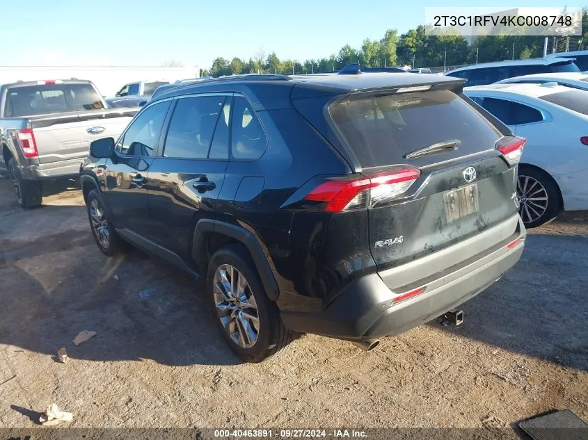 2019 Toyota Rav4 Xle Premium VIN: 2T3C1RFV4KC008748 Lot: 40463891