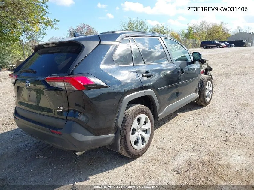 2019 Toyota Rav4 Le VIN: 2T3F1RFV9KW031406 Lot: 40471899