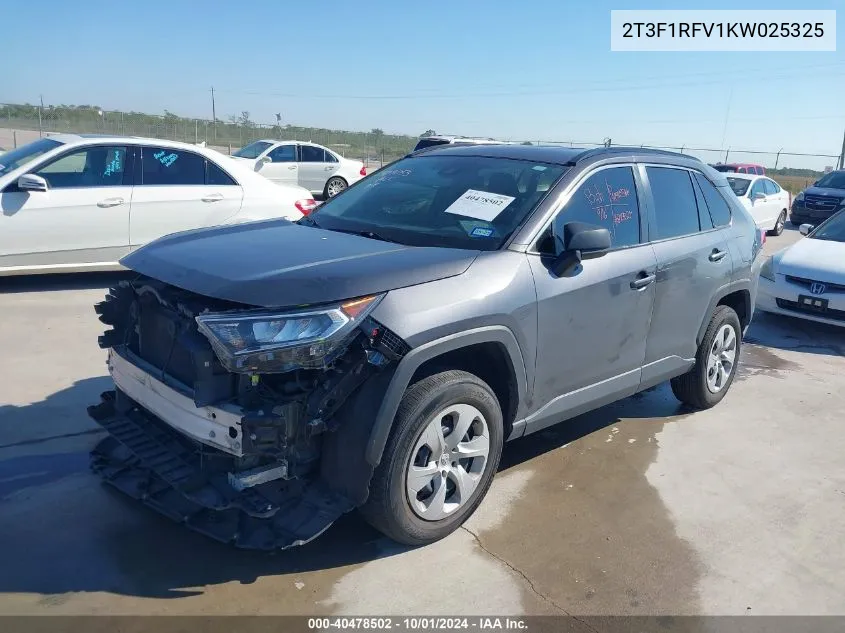 2019 Toyota Rav4 Le VIN: 2T3F1RFV1KW025325 Lot: 40478502