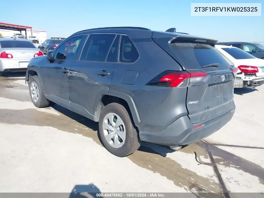 2019 Toyota Rav4 Le VIN: 2T3F1RFV1KW025325 Lot: 40478502