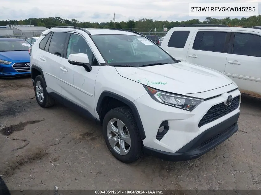 2019 Toyota Rav4 Xle VIN: 2T3W1RFV5KW045285 Lot: 40511261