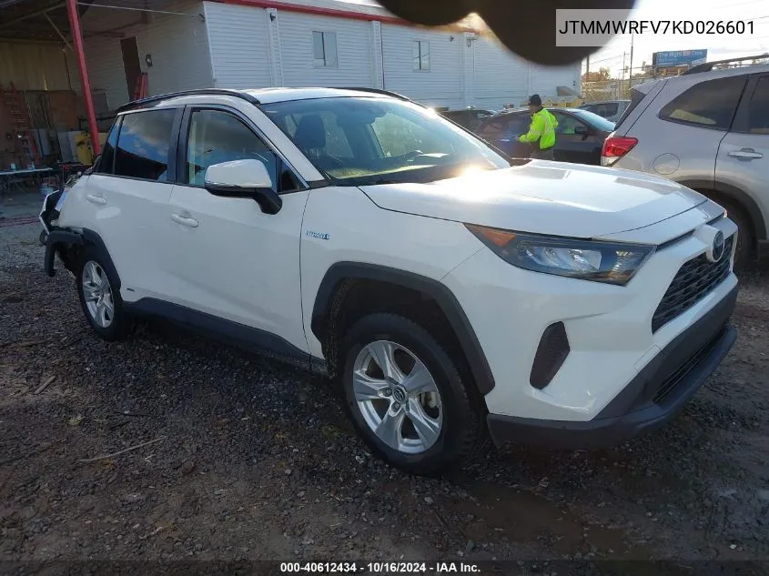 2019 Toyota Rav4 Hybrid Le VIN: JTMMWRFV7KD026601 Lot: 40612434