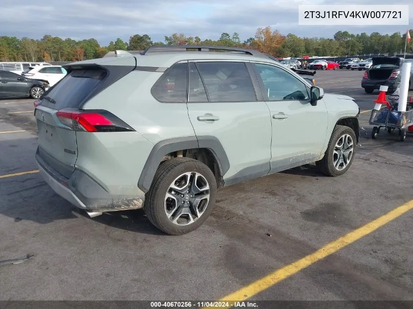 2019 Toyota Rav4 Adventure VIN: 2T3J1RFV4KW007721 Lot: 40670256