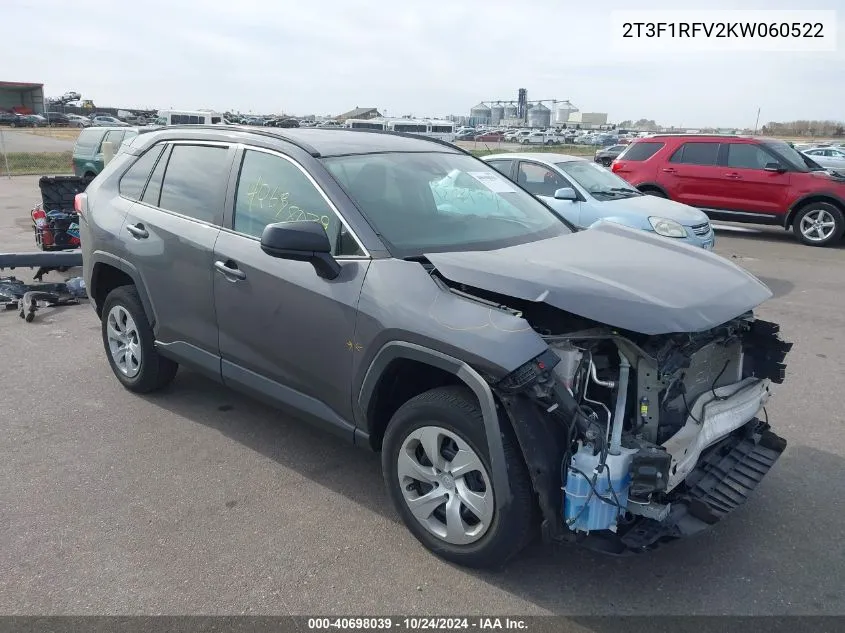 2019 Toyota Rav4 Le VIN: 2T3F1RFV2KW060522 Lot: 40698039