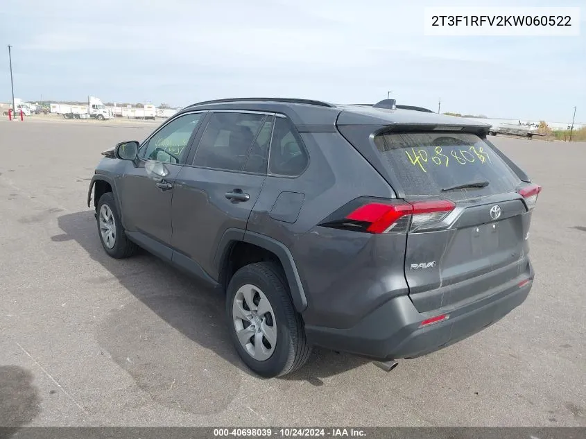 2T3F1RFV2KW060522 2019 Toyota Rav4 Le