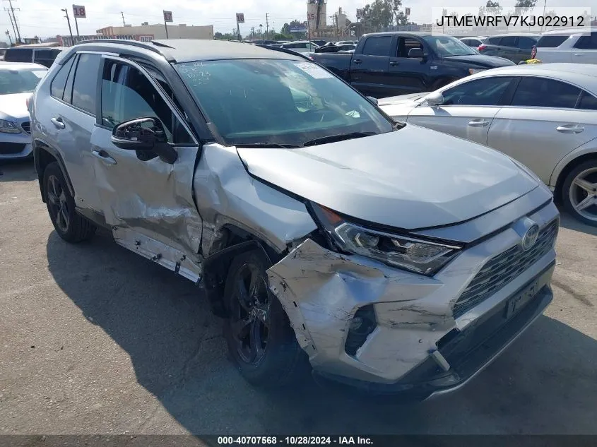 2019 Toyota Rav4 Hybrid Xse VIN: JTMEWRFV7KJ022912 Lot: 40707568