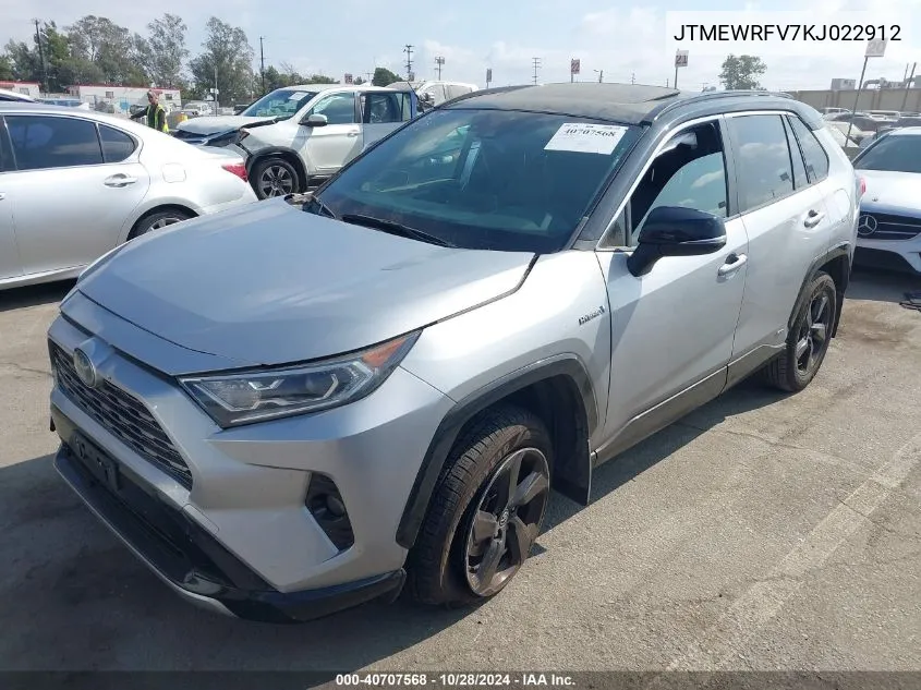 2019 Toyota Rav4 Hybrid Xse VIN: JTMEWRFV7KJ022912 Lot: 40707568