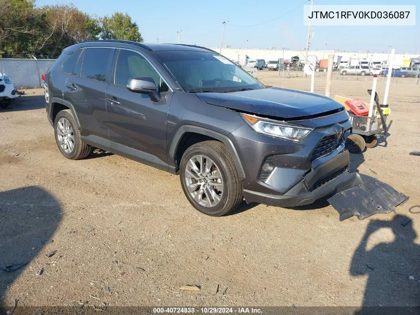 JTMC1RFV0KD036087 2019 Toyota Rav4 Xle Premium