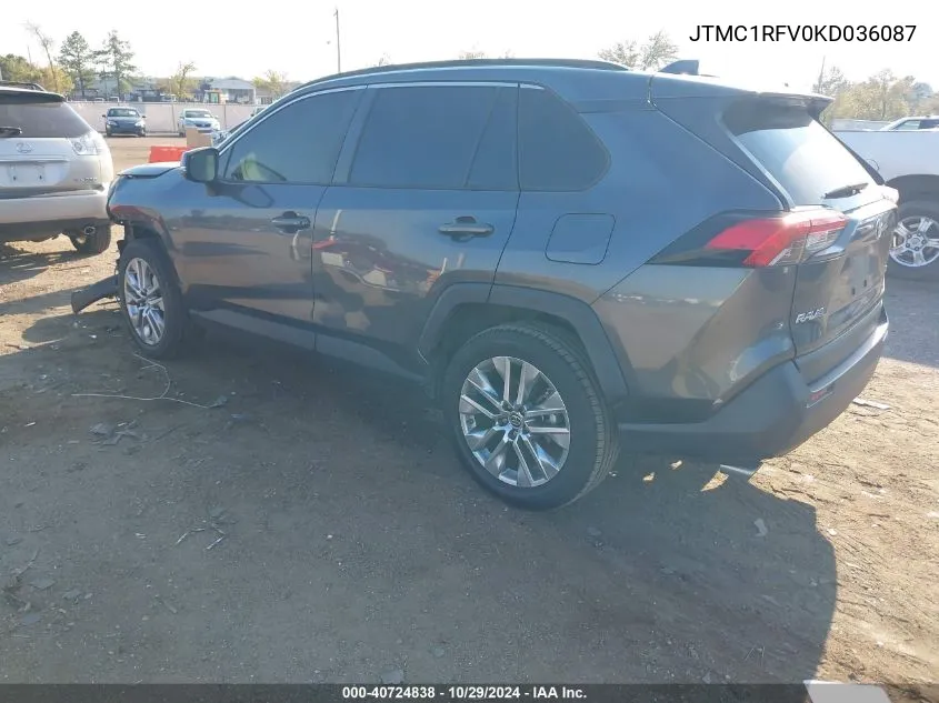 JTMC1RFV0KD036087 2019 Toyota Rav4 Xle Premium