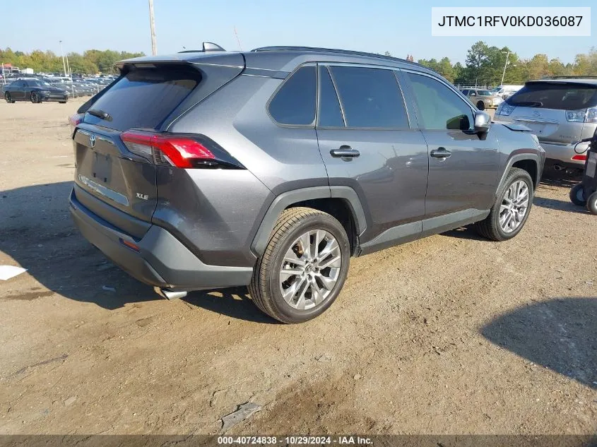 2019 Toyota Rav4 Xle Premium VIN: JTMC1RFV0KD036087 Lot: 40724838