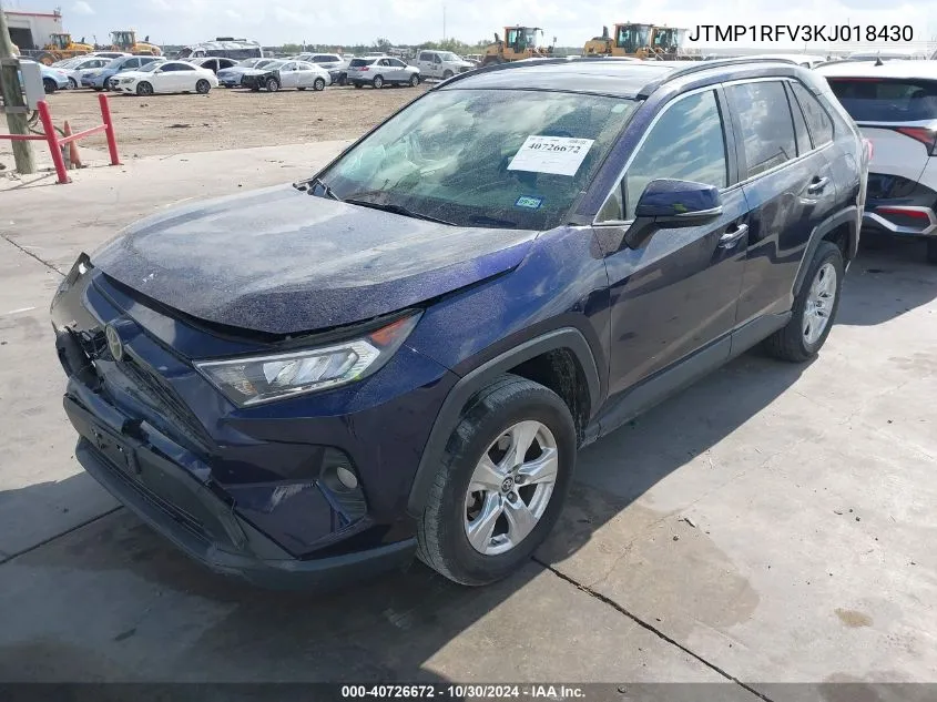 2019 Toyota Rav4 Xle VIN: JTMP1RFV3KJ018430 Lot: 40726672