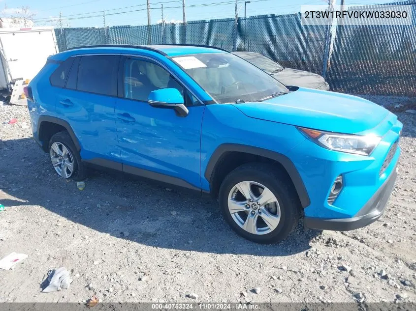 2019 Toyota Rav4 Xle VIN: 2T3W1RFV0KW033030 Lot: 40753324