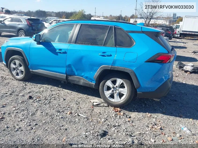 2019 Toyota Rav4 Xle VIN: 2T3W1RFV0KW033030 Lot: 40753324