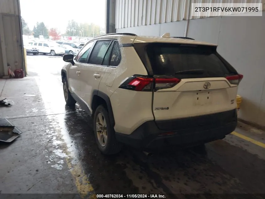 2019 Toyota Rav4 Xle VIN: 2T3P1RFV6KW071995 Lot: 40762034