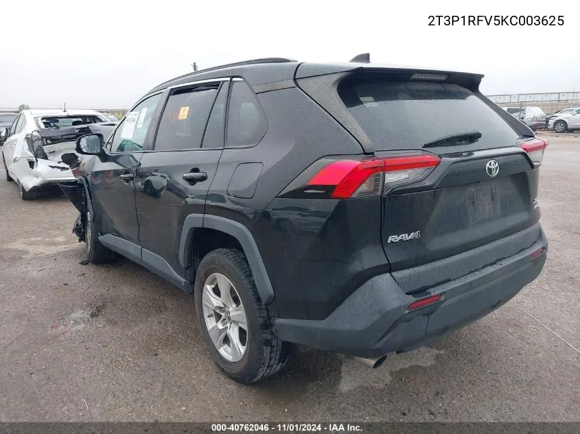 2T3P1RFV5KC003625 2019 Toyota Rav4 Xle