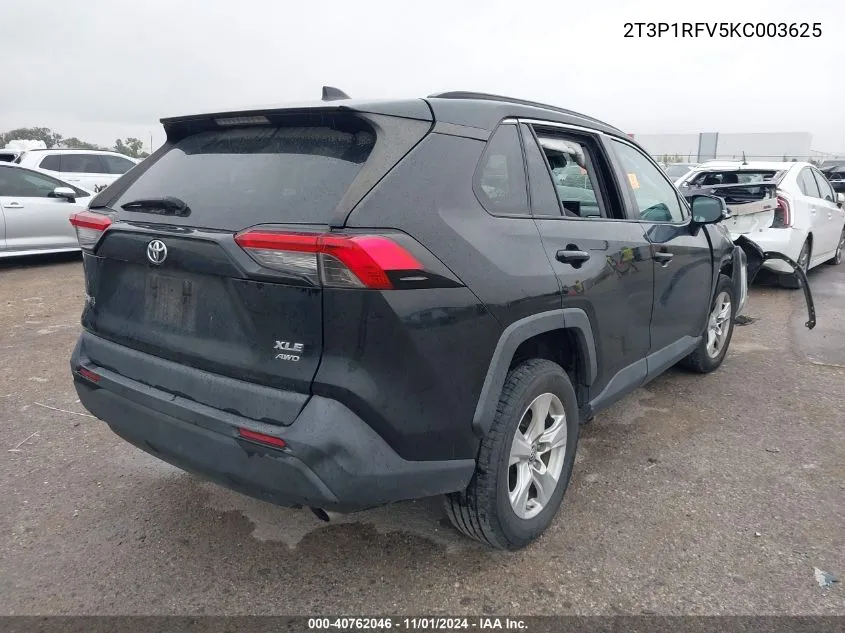 2019 Toyota Rav4 Xle VIN: 2T3P1RFV5KC003625 Lot: 40762046