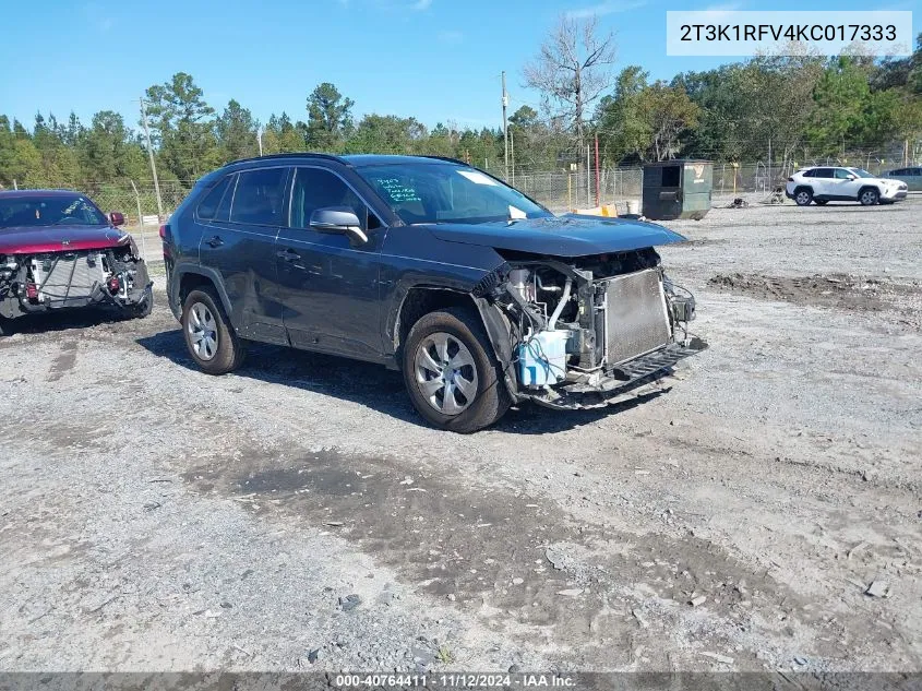 2019 Toyota Rav4 Le VIN: 2T3K1RFV4KC017333 Lot: 40764411