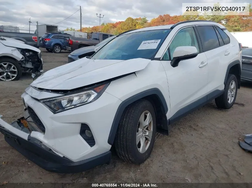 2019 Toyota Rav4 Xle VIN: 2T3P1RFV5KC040917 Lot: 40765554