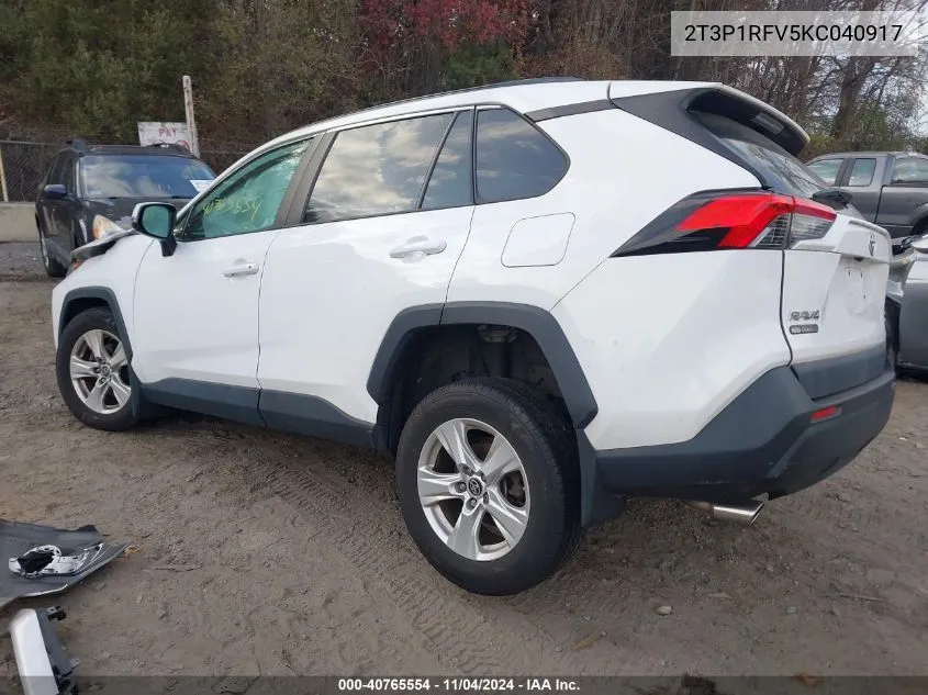 2019 Toyota Rav4 Xle VIN: 2T3P1RFV5KC040917 Lot: 40765554