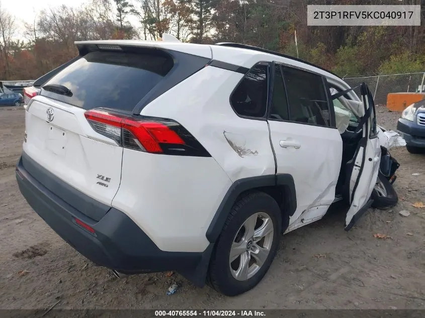 2019 Toyota Rav4 Xle VIN: 2T3P1RFV5KC040917 Lot: 40765554