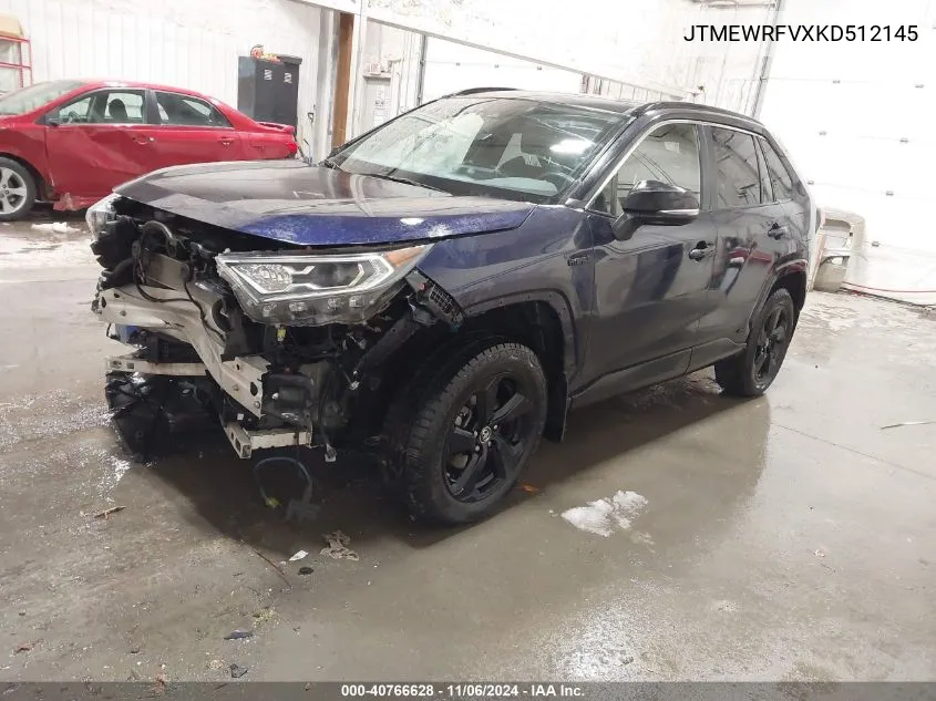 2019 Toyota Rav4 Hybrid Xse VIN: JTMEWRFVXKD512145 Lot: 40766628