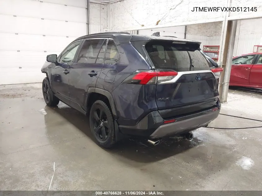 2019 Toyota Rav4 Hybrid Xse VIN: JTMEWRFVXKD512145 Lot: 40766628