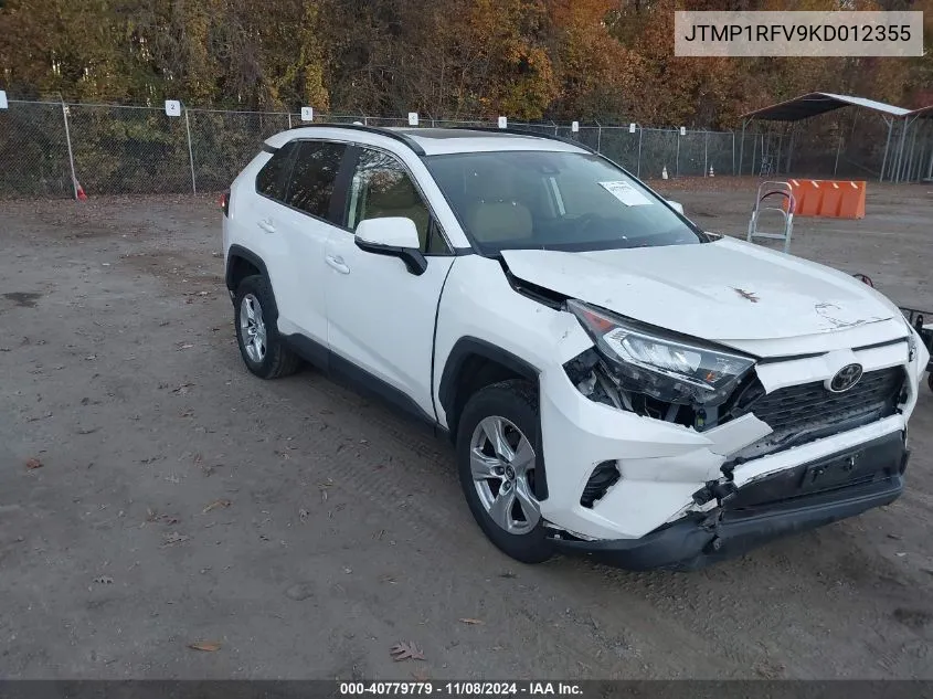 2019 Toyota Rav4 Xle VIN: JTMP1RFV9KD012355 Lot: 40779779