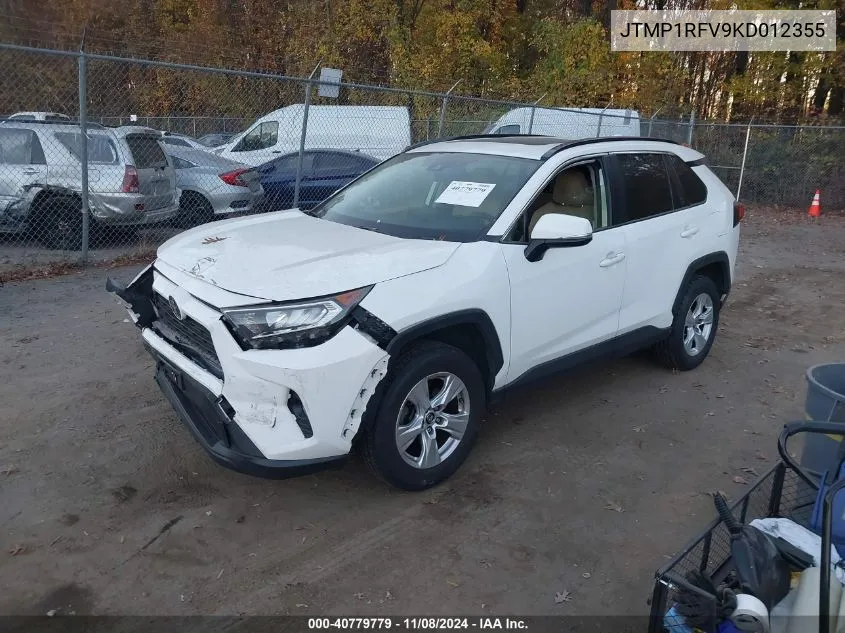 2019 Toyota Rav4 Xle VIN: JTMP1RFV9KD012355 Lot: 40779779