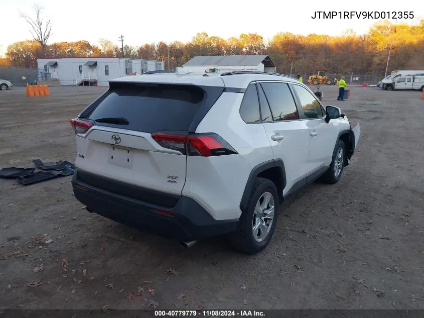 2019 Toyota Rav4 Xle VIN: JTMP1RFV9KD012355 Lot: 40779779