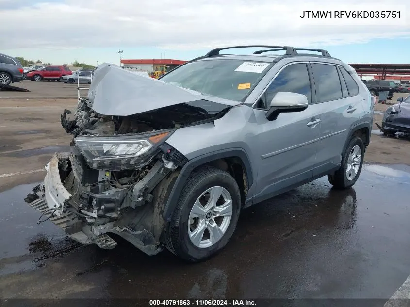 2019 Toyota Rav4 Xle VIN: JTMW1RFV6KD035751 Lot: 40791863