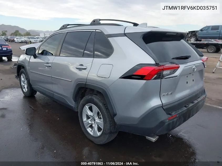 2019 Toyota Rav4 Xle VIN: JTMW1RFV6KD035751 Lot: 40791863