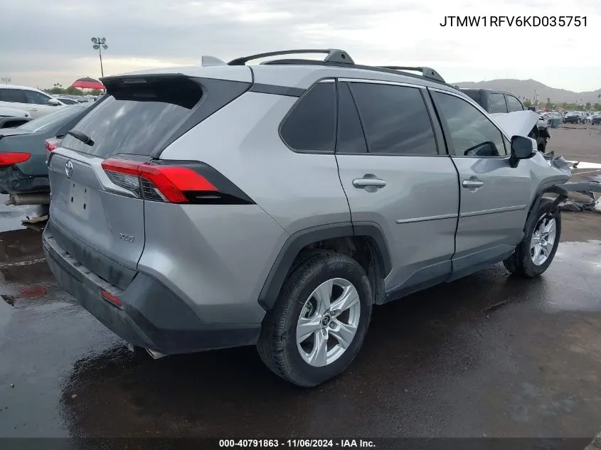 2019 Toyota Rav4 Xle VIN: JTMW1RFV6KD035751 Lot: 40791863