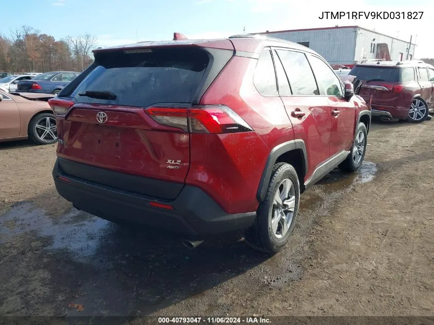 2019 Toyota Rav4 Xle VIN: JTMP1RFV9KD031827 Lot: 40793047