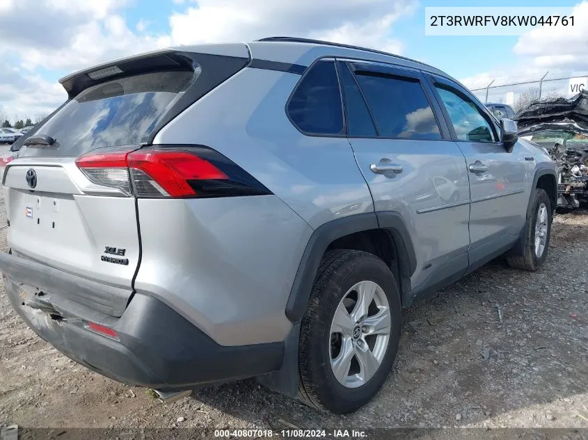 2T3RWRFV8KW044761 2019 Toyota Rav4 Hybrid Xle