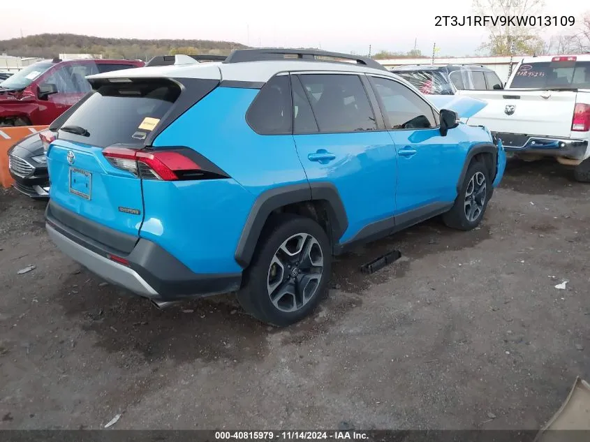 2019 Toyota Rav4 Adventure VIN: 2T3J1RFV9KW013109 Lot: 40815979