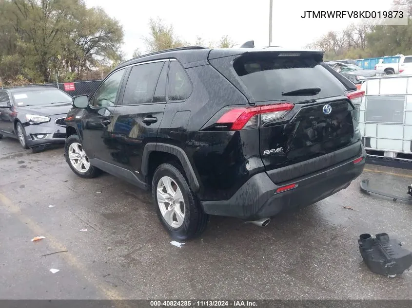 2019 Toyota Rav4 Hybrid Xle VIN: JTMRWRFV8KD019873 Lot: 40824285