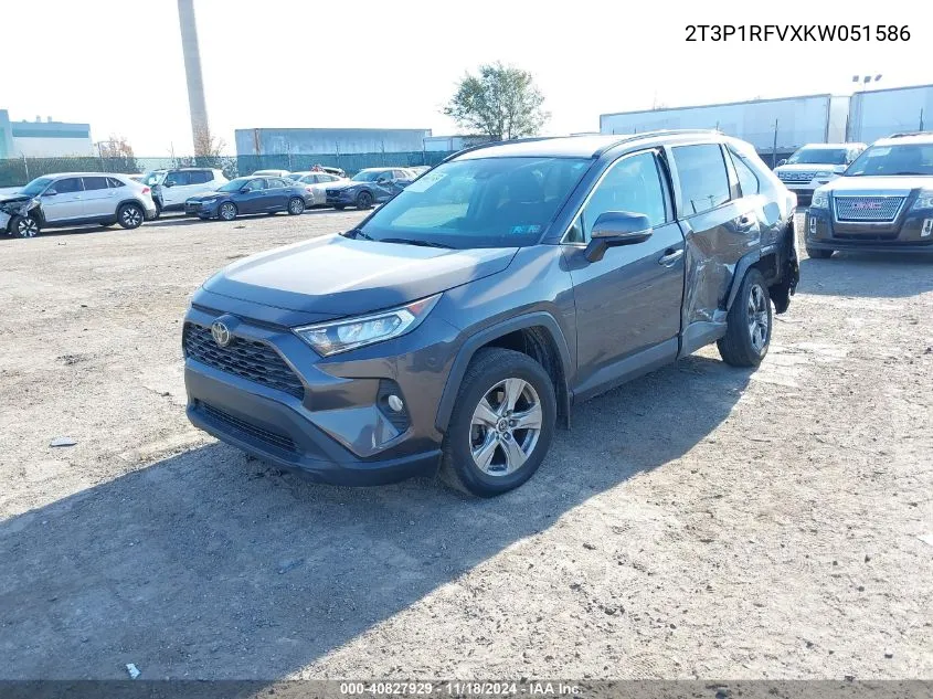 2019 Toyota Rav4 Xle VIN: 2T3P1RFVXKW051586 Lot: 40827929